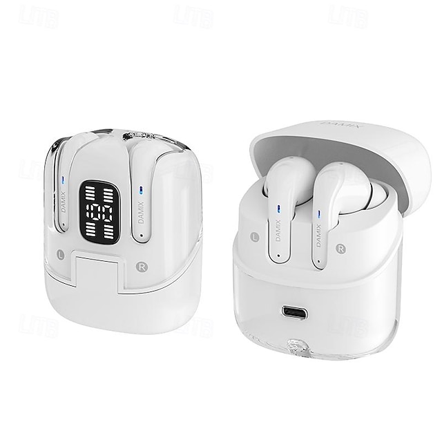  2 par 4 pakker trådløse høretelefoner bluetooth 5.3 øretelefoner 68ms lav latency 13mm driver hifi hovedtelefoner 4 mikrofoner enc hd opkald semi-in-ear