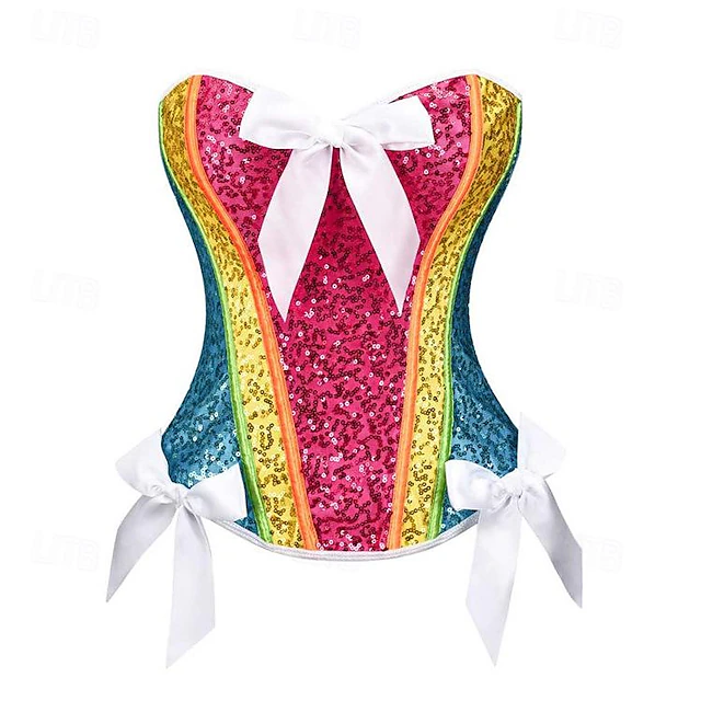 Rainbow Halloween Corset Overbust Corset LGBT LGBTQ Carnival Costume Gay Lesbian Adults' Women's Masquerade Pride Parade Pride Month Easy Halloween Costumes Dress Up 6