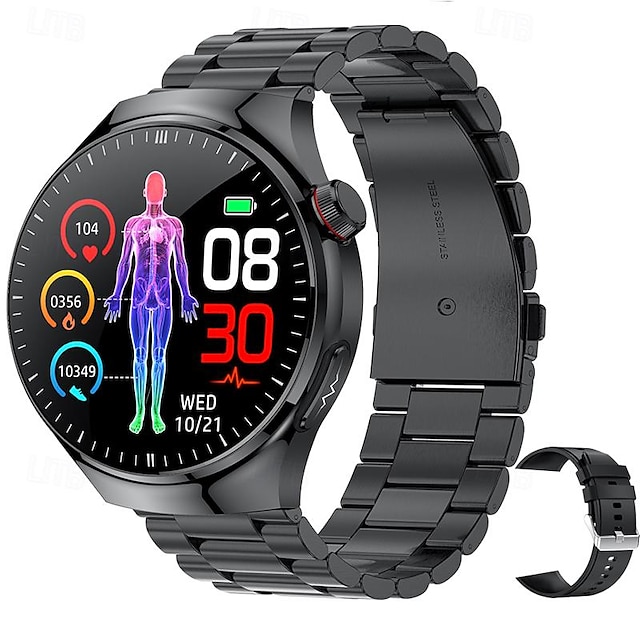  iMosi TK26 Smartwatch 1.43 Zoll Smartwatch Fitnessuhr Bluetooth EKG + PPG Temperaturüberwachung Schrittzähler Kompatibel mit Android iOS Damen Herren Langer Standby Freisprechanlage Wasserdicht IP68