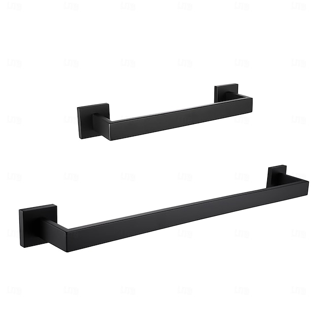 2-Pack Bathroom Towel Bars 2-Pieces  24-Inch Bath Accessories Towel Racks and 12 Hand Towel Holder Heavy Duty Wall Mounted Kitchen Towel Hanger Rods  Matte Black