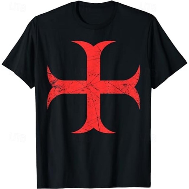 Knights Templar Warriors T-shirt Pattern Graphic T-shirt For Men's 