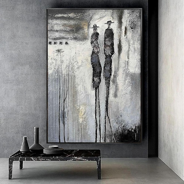  ruční olejomalba plátno umělecká dekorace na zeď černobílá postava abstrakt pro domácí dekoraci válcovaný bezrámový nenatažený obraz