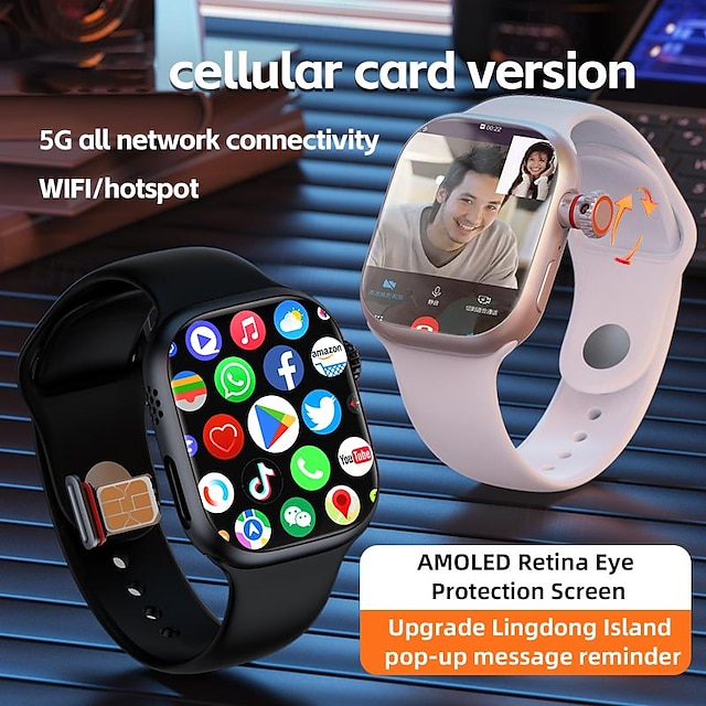  iMosi S9 Inteligentny zegarek 2.06 in Smart Watch Phone 4G LTE 4G Krokomierz Powiadamianie o połączeniu telefonicznym Pulsometry Kompatybilny z Smartfon Damskie Męskie GPS Odbieranie bez użycia rąk