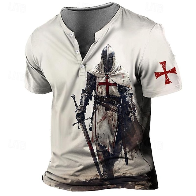 Hommes Knights Templar 3D Printed Short Sleeve T-Shirt Shorts