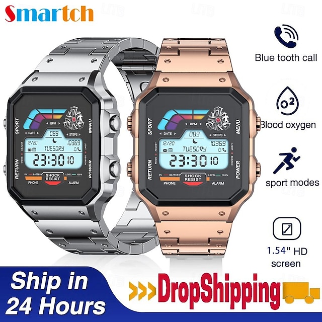  696 AW38 Smartwatch 1.54 Zoll Smart-Armband Bluetooth Schrittzähler Anruferinnerung Schlaf-Tracker Kompatibel mit Android iOS Damen Herren Freisprechanlage Nachrichterinnerung IP 67 42mm Uhrengehäuse