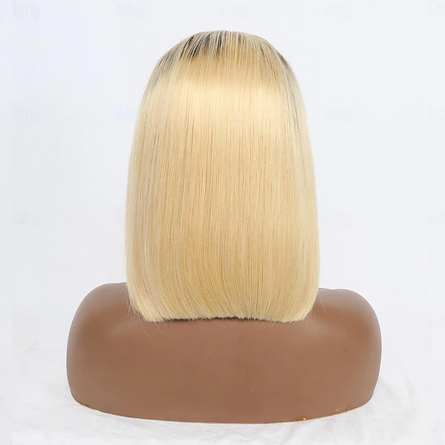 Ombre Blonde Hd Lace Wigs Brazilian Virgin Human Hair #1b 613 Dark 