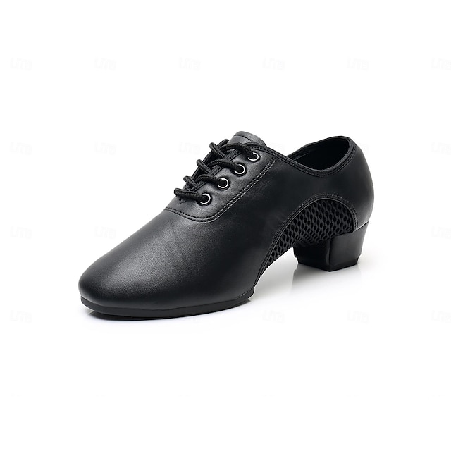  Pentru femei Pantofi Moderni Pantofi De Dans Dans de Societate  Rumba Pantofi Dancesport Colecții de petreceri Petrecere / Seară Profesional Grosime călcâială Vârf rotund Dantelat Adulți Negru