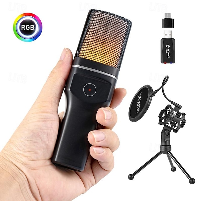  SF-777W Wired Microphone with LED Light For PC, Notebooks and Laptops