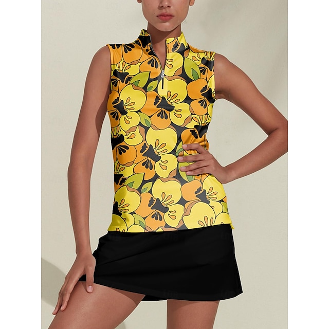 Γυναικεία Φανέλα POLO Κίτρινο Αμάνικο Μπολύζες Γυναικεία ενδυμασία γκολφ Ρούχα Ρούχα Ενδύματα