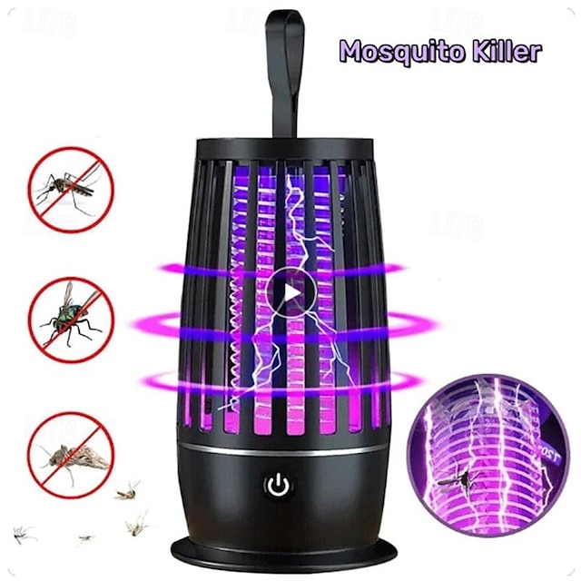  lampe anti-moustique portable usb rechargeable électrique piège à mouches zapper tueur d'insectes répulsif extérieur muet anti lampe anti-moustique