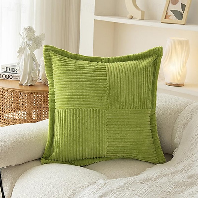  Corduroy Decorative Toss Pillow Covers, Cushion Covers, Velvet, Soft, Modern, Sofa Cushion, Decorative Cushion, Couch Cushion for Living Room, Bedroom Sage Green, Burnt Orange, Blue