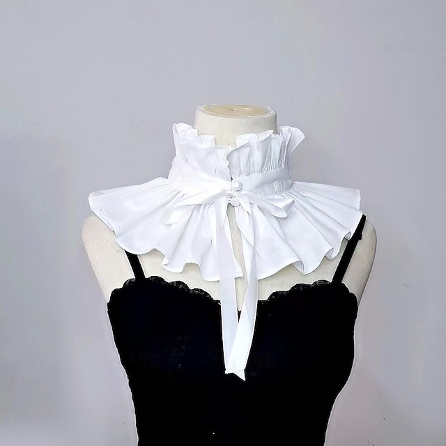  Retro Antiguo Rococó Victoriano Renacimiento Collar de cuello Cuello con volantes Mujer Víspera de Todos los Santos Fiesta Cuello