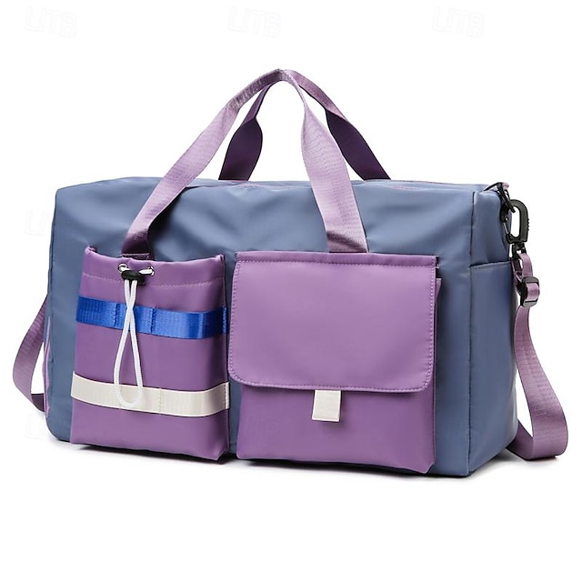  Men's Handbag Sports Bags Travel Bag Gym Bag Nylon Holiday Zipper Large Capacity Foldable Expandable Patchwork Black Pink Blue