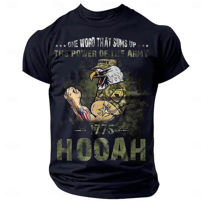  The Power of the Army Men's Graphic 100% Cotton Shirt Vintage Shirt Short Sleeve Comfortable Tee Summer Fashion Designer Clothing