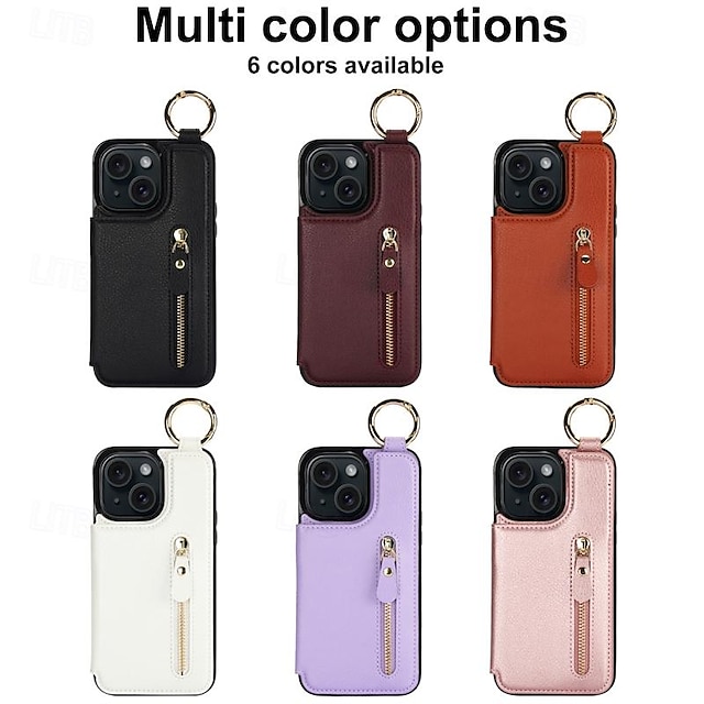  Phone Case For iPhone 15 Pro Max iPhone 14 13 12 11 Pro Max Plus Mini SE Wallet Case Zipper Kickstand Card Slot Retro TPU PU Leather