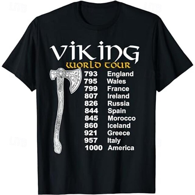 Viking T-shirt Pattern Graphic For Men's Adults' Halloween Carnival Masquerade Hot Stamping Casual Daily4