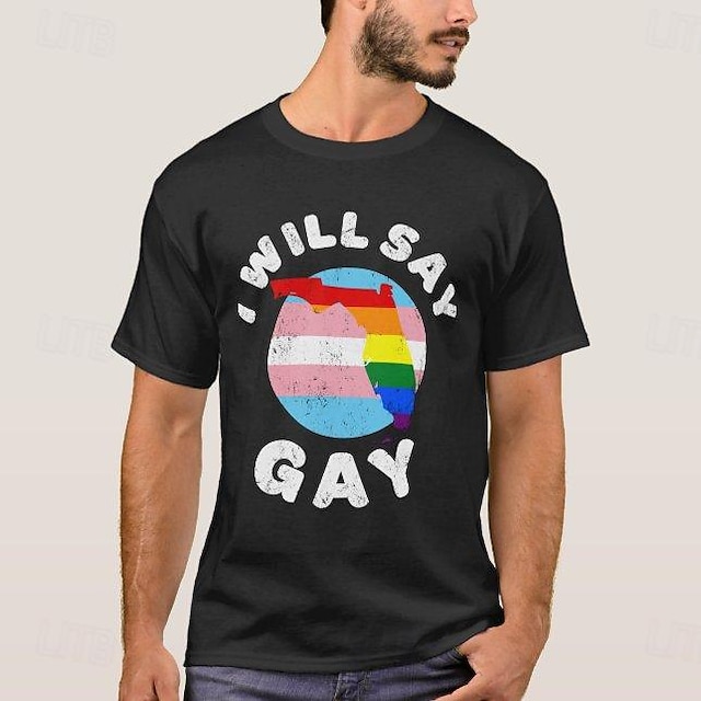  LGBTQ Koszulkowy Koszule dumy Tęczowy Powiem gejowską Florydę Zabawny lesbijka wesoły Na Dla par Dla obu płci Dla dorosłych Bal maskowy Tłoczenie na gorąco Parada równości Miesiąc Dumy