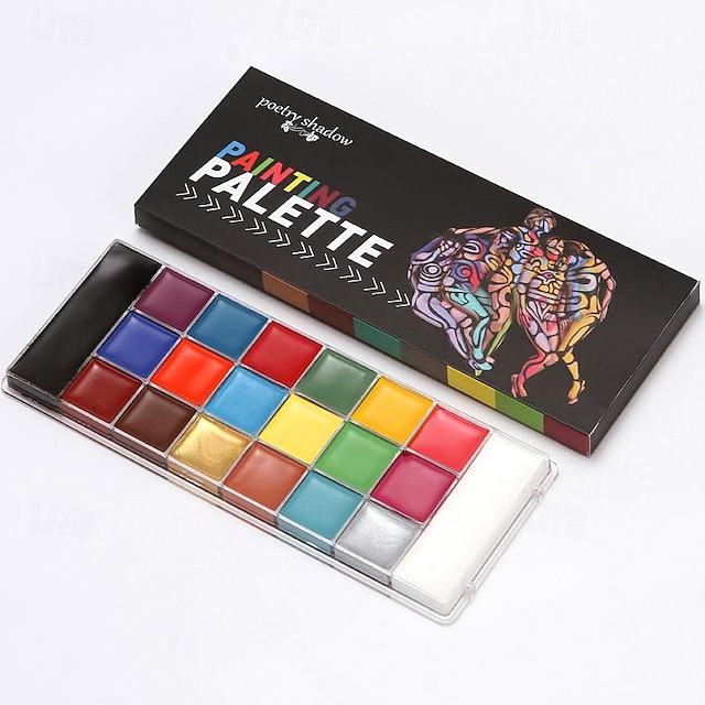  20 Color Oily Face Painting Tray Human Body Painting Stage Makeup Facial Painting Makeup Tray