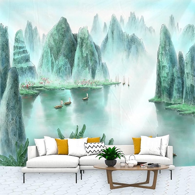  Pintura chinesa pendurada tapeçaria arte de parede grande tapeçaria mural decoração fotografia pano de fundo cobertor cortina casa quarto sala de estar decoração