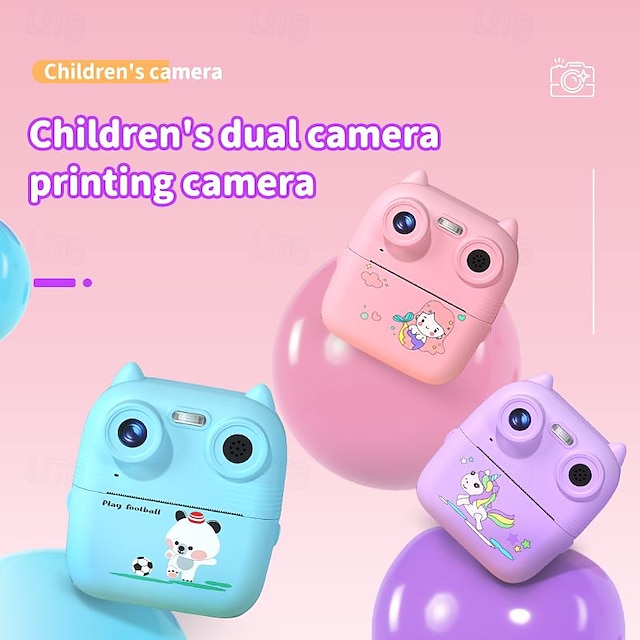  Kinderkamera Sofortbilddruck Fotos Mini Thermodrucker Video Lernspielzeug Geschenke