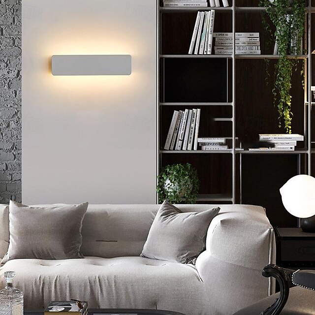  led væglampe 1-hoved 16cm varm hvidt lys akryl aluminium stue soveværelse dressing spejl sengelampe ip54 85-265v