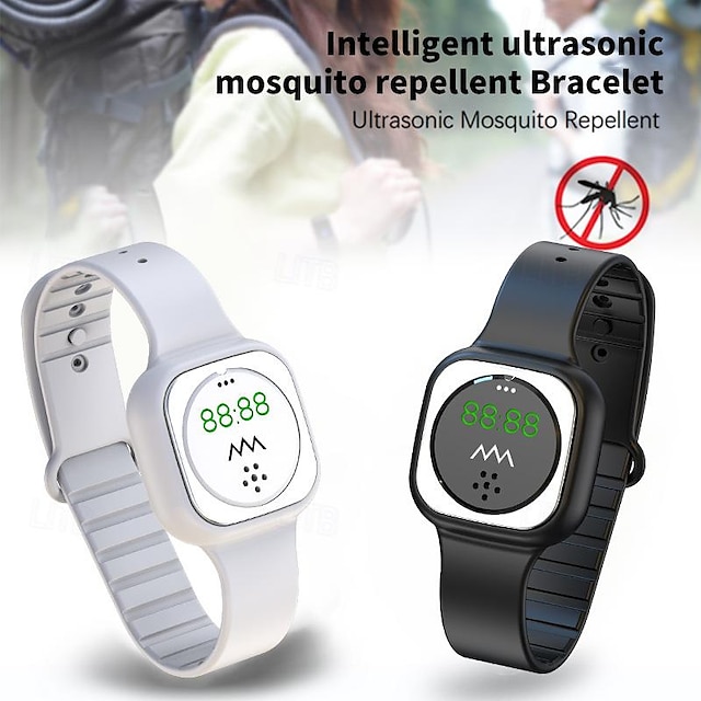  Clock Display Mosquito Repellent Bracelet Ultrasonic Children Adult Pregnant Women Outdoor Mosquito Repellent
