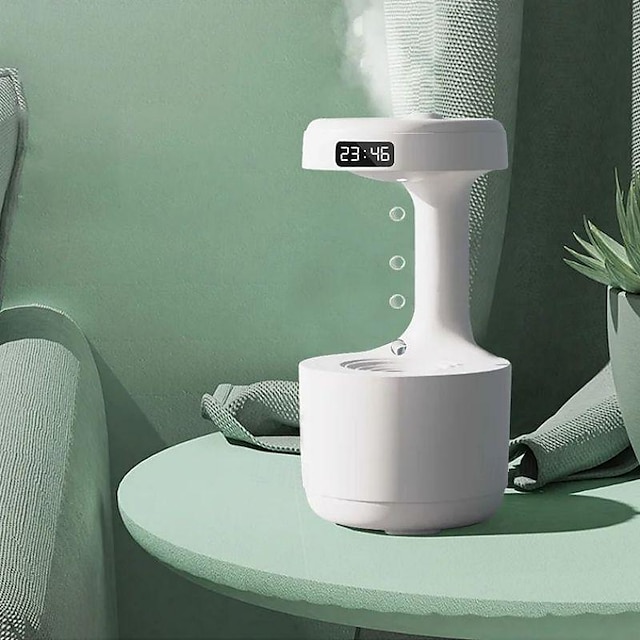  Multi-functional Anti-Gravity Humidifier with Clock, Night Light, and Ornament - Enhance Your Home's Atmosphere and Health
