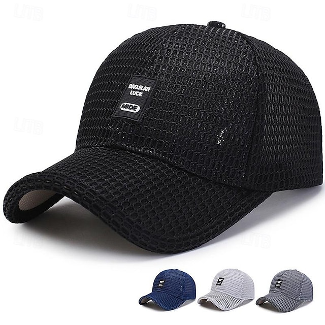 Herre Baseballcaps Solhatt Trucker Hat Svart Blå polyester Netting Mote Fritid Gate Daglig عادي Justerbare Solkrem Pustende