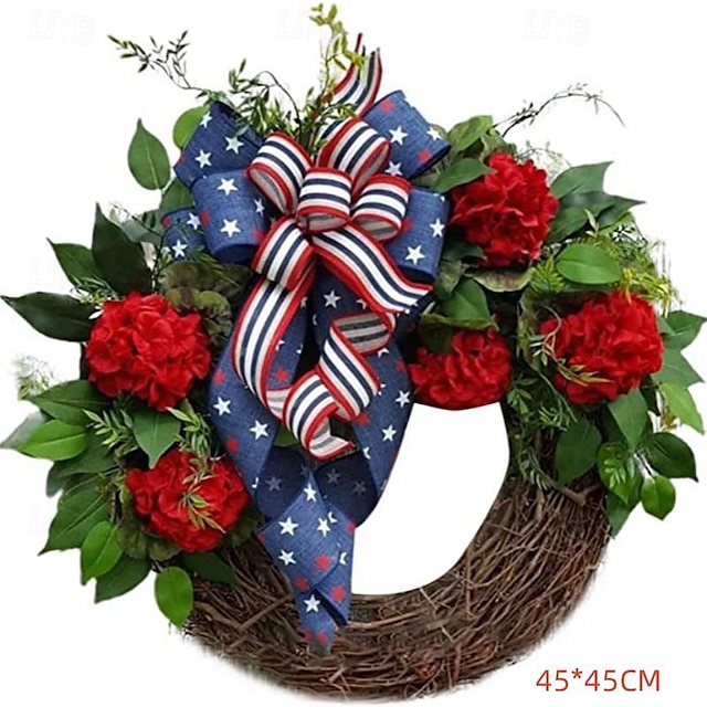  4th Of July Front Door Wreath Independence Day Wreath Celebration