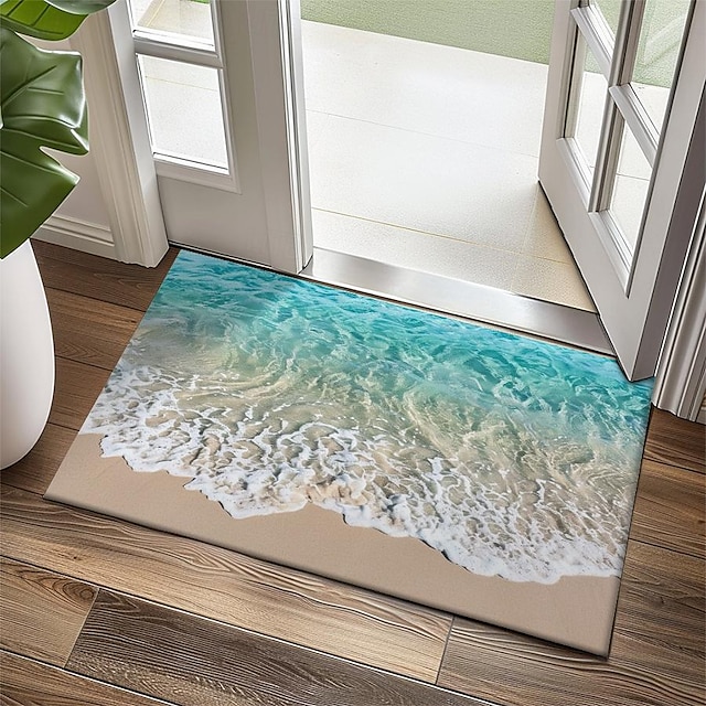  Beach View Doormat Kitchen Mat Floor Mat Non-Slip Area Rug Oil Proof Rug Indoor Outdoor Mat Bedroom Decor Bathroom Mat Entrance Rug