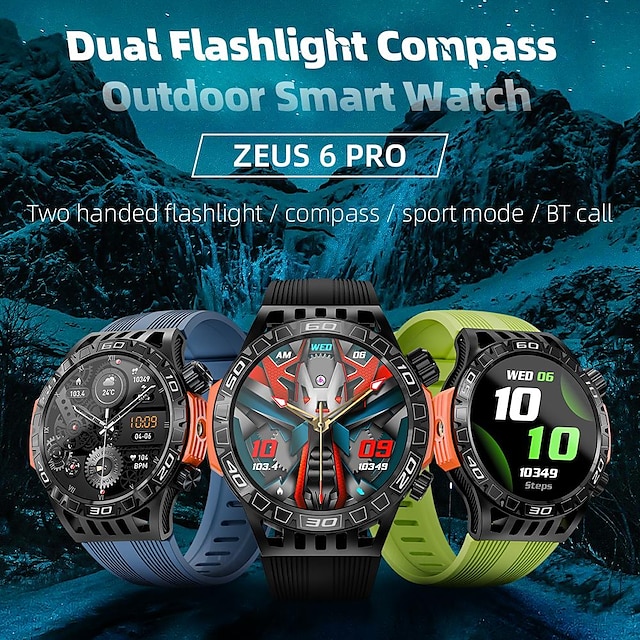  LOKMAT ZEUS 6 PRO Smartwatch 1.46 Zoll Smartwatch Fitnessuhr Bluetooth Schrittzähler Anruferinnerung AktivitätenTracker Kompatibel mit Android iOS Damen Herren Langer Standby Freisprechanlage