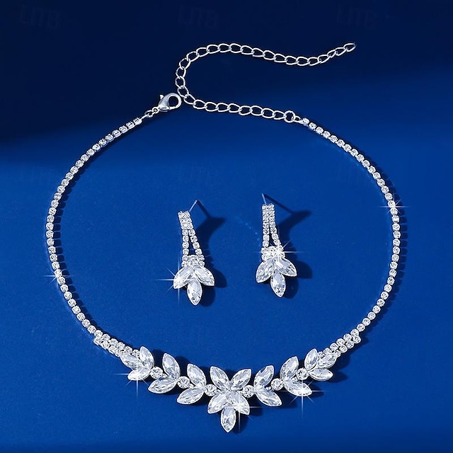  Schmuckset 3 Stück Strass Aleación Ohrringe Halsketten Damen Elegant Vintage Modisch Geometrisch Geometrische Form Schmuck-Set Für Hochzeit Party Jahrestag