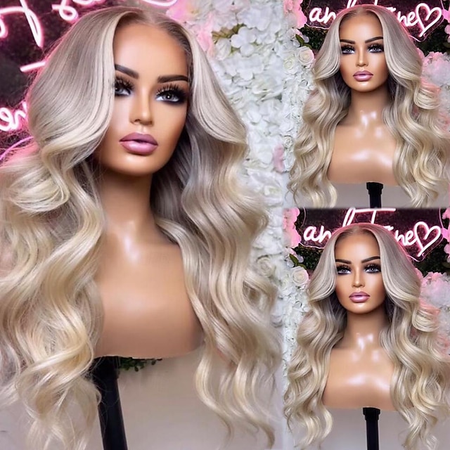  Remy Human Hair 13x4 Lace Front Wig Layered Haircut Brazilian Hair Wavy Multi-color Wig 130% 150% Density Natural Hairline Pre-Plucked For Women Long Human Hair Lace Wig