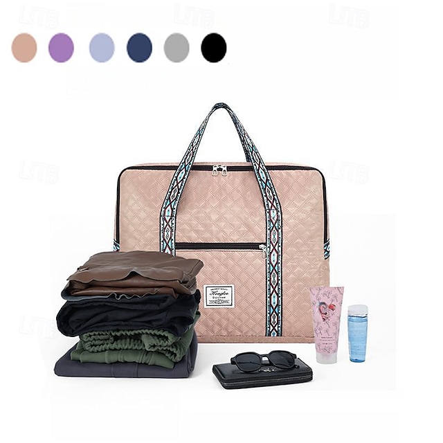 Women's Handbag Oxford Cloth Travel Zipper Large Capacity Solid Color Geometric Black Pink Blue