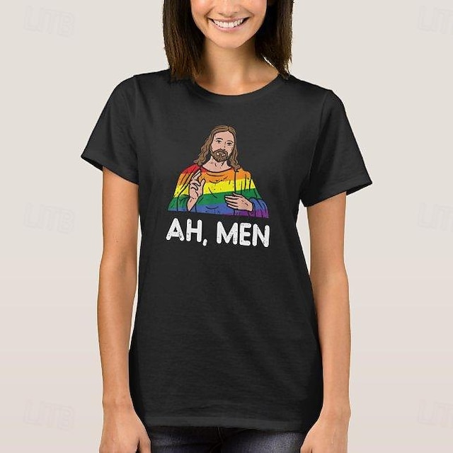  LGBT LGBTQ T-shirt Pride Shirts Rainbow Christian Ah Men Lesbian For Women's Adults' Masquerade Hot Stamping Pride Parade Pride Month