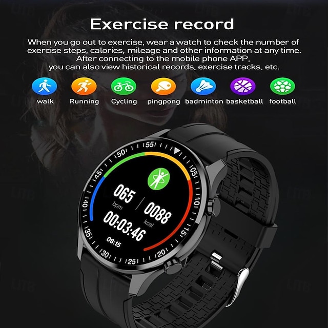  ST6 Умные часы 1.28 дюймовый Умный браслет Bluetooth Педометр Напоминание о звонке Датчик для отслеживания активности Совместим с Android iOS Женский Мужчины