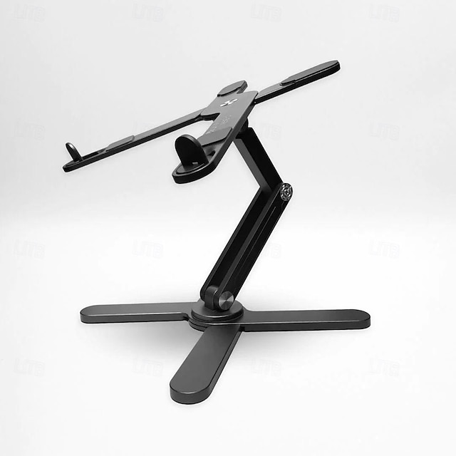  Laptop Stand with 360 Rotating Base, Computer Notebook Laptop Riser Metal Holder for Desk Collaborative Work, Fully Foldable for Easy Storage, Fits All MacBook