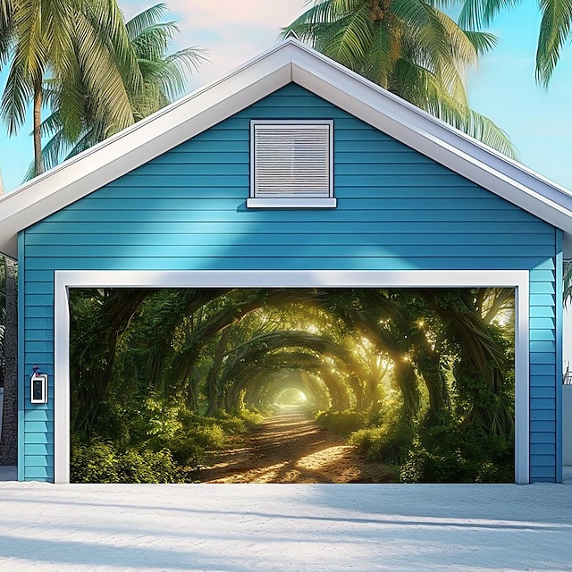 gigantyczne drzewa las zewnętrzny baner na okładkę drzwi garażowych piękna duża dekoracja tła na zewnętrzne drzwi garażowe dekoracje ścienne do domu parada imprezowa