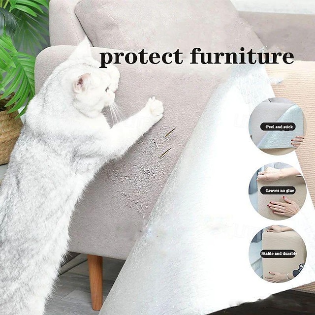  Tapete para arranhar gatos - pode proteger móveis, estrutura de escalada para gatos durável e resistente a garras com adesivo