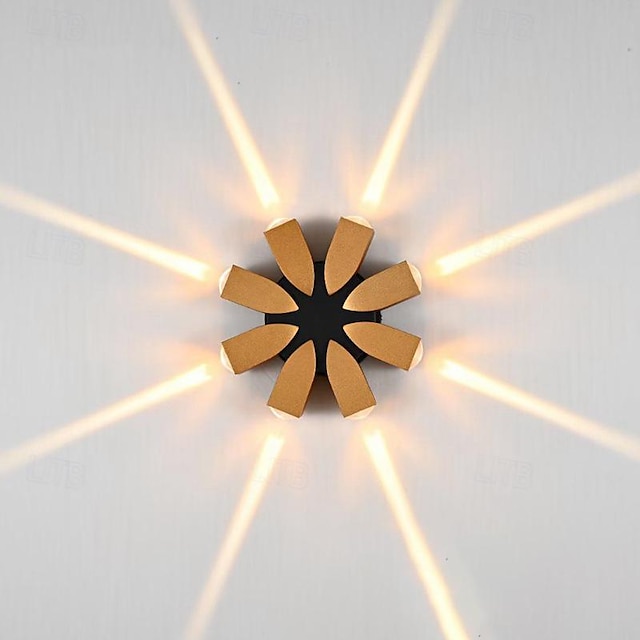  Modern Wall Sconces Black and Gold Outdoor Waterproof LED Up and Down Wall Lamp Aluminum Lighting Fixture for Porch, Terrace, Passage, Courtyard