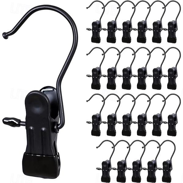  10pcs Space Saving Portable Travel Hangers Clips Multi-functional Stainless Steel Clamp for Activities, Non-slip and Traceless, Perfect for Hanging Socks, Clothes, and Hats to Air Dry