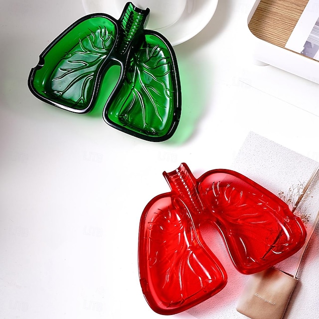  cinzeiro de pulmão humano em gotas de cristal - peça decorativa para fumantes - cinzeiro colorido em forma de pulmão