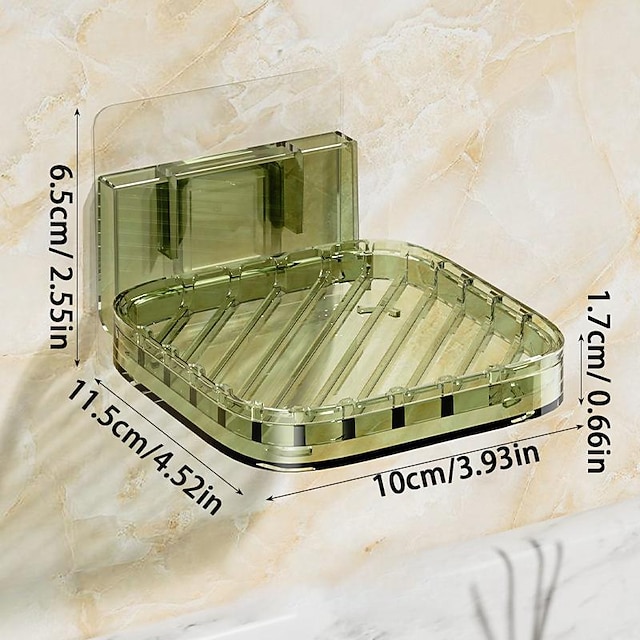  αυτοκόλλητο πιάτο σαπουνιού τοίχου: δημιουργικό μεγάλο κουτί σαπουνιού αποστράγγισης για μπάνιο, δεν χρειάζεται τρύπημα