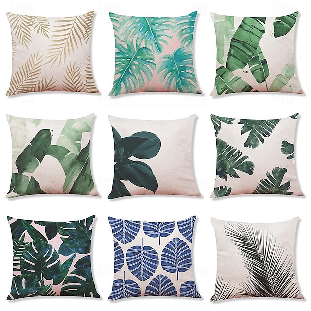  Green Plants Decorative Toss Pillows Cover 1PC Soft Square Cushion Case Pillowcase for Bedroom Livingroom Sofa Couch Chair