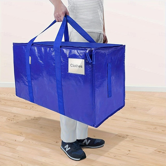  ジッパー付き1/2/3/4ピース荷物バッグ &ハンドル付き頑丈な大容量収納バッグ、アウトドアキャンプ旅行や家庭での使用に最適なポータブル防水トートバッグ。