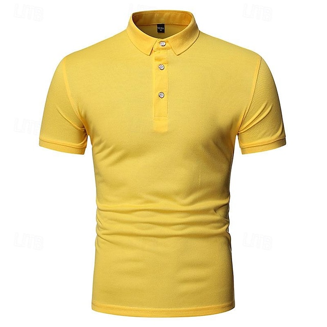  Homens Camisa de golfe pólo de golfe Trabalho Casual Lapela Manga Curta Básico Moderno Tecido Botão Primavera Verão Normal Preto Branco Amarelo Vermelho Azul Marinho Roxo Camisa de golfe