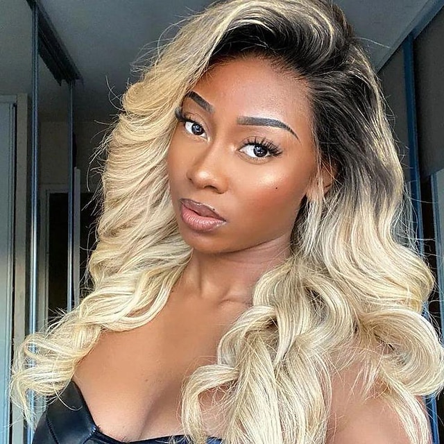  Remy Human Hair 13x4 Lace Front Wig Free Part Peruvian Hair Body Wave Natural Straight Blonde Wig 130% Density with Baby Hair Glueless Pre-Plucked For wigs for black women Long Human Hair Lace Wig