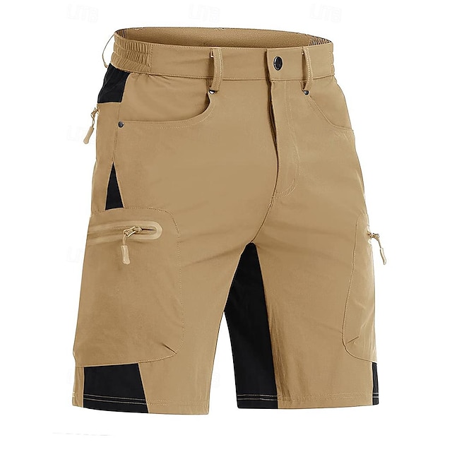  Men's Tactical Shorts Cargo Shorts Shorts Casual Shorts Patchwork Zipper Pocket Straight Leg Plain Breathable Soft Knee Length Casual Daily Holiday Fashion Streetwear Khaki Light Grey
