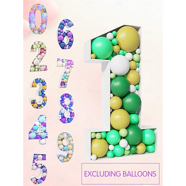  95cm pěnové narozeninové číslo s materiálem kt desky: ideální pro balónovou a světelnou dekoraci, ideální pro party, oslavy výročí a fotografické rekvizity