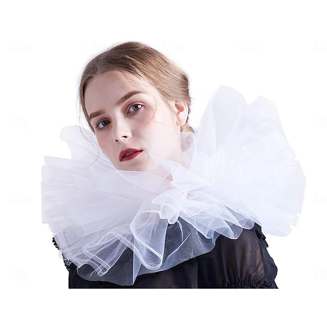Retro Vintage Rococo Baroque Ruff Collar Neck Collar Fancy Dress Women ...